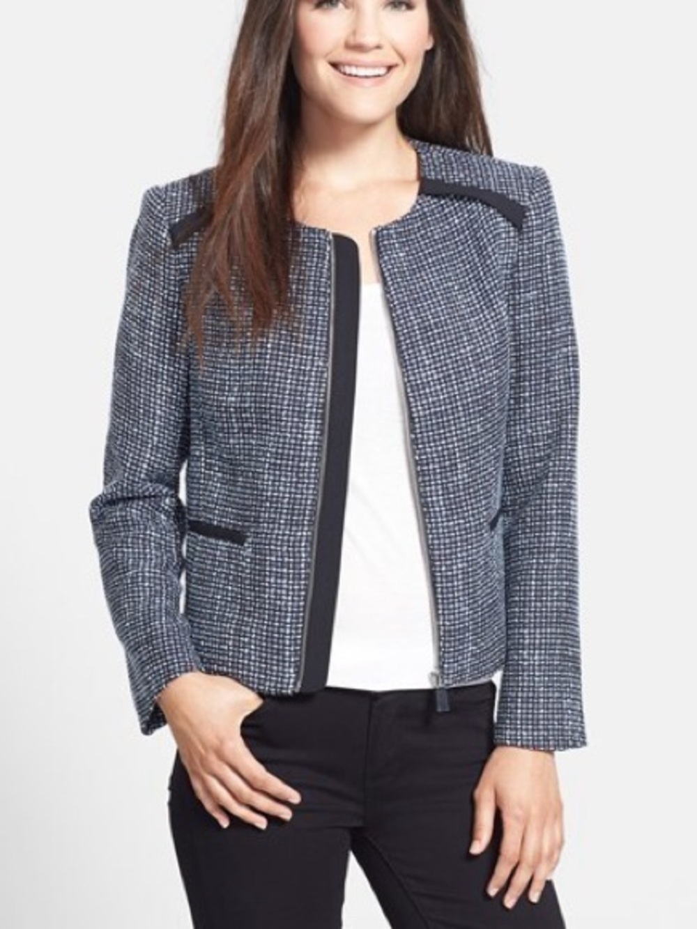 Vince Camuto tweed zip jacket
